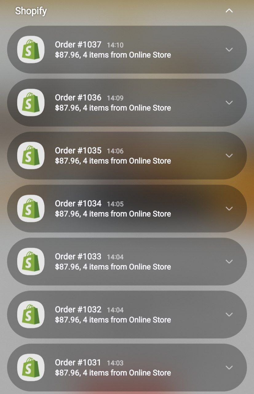 Shopify Buyurtmalar